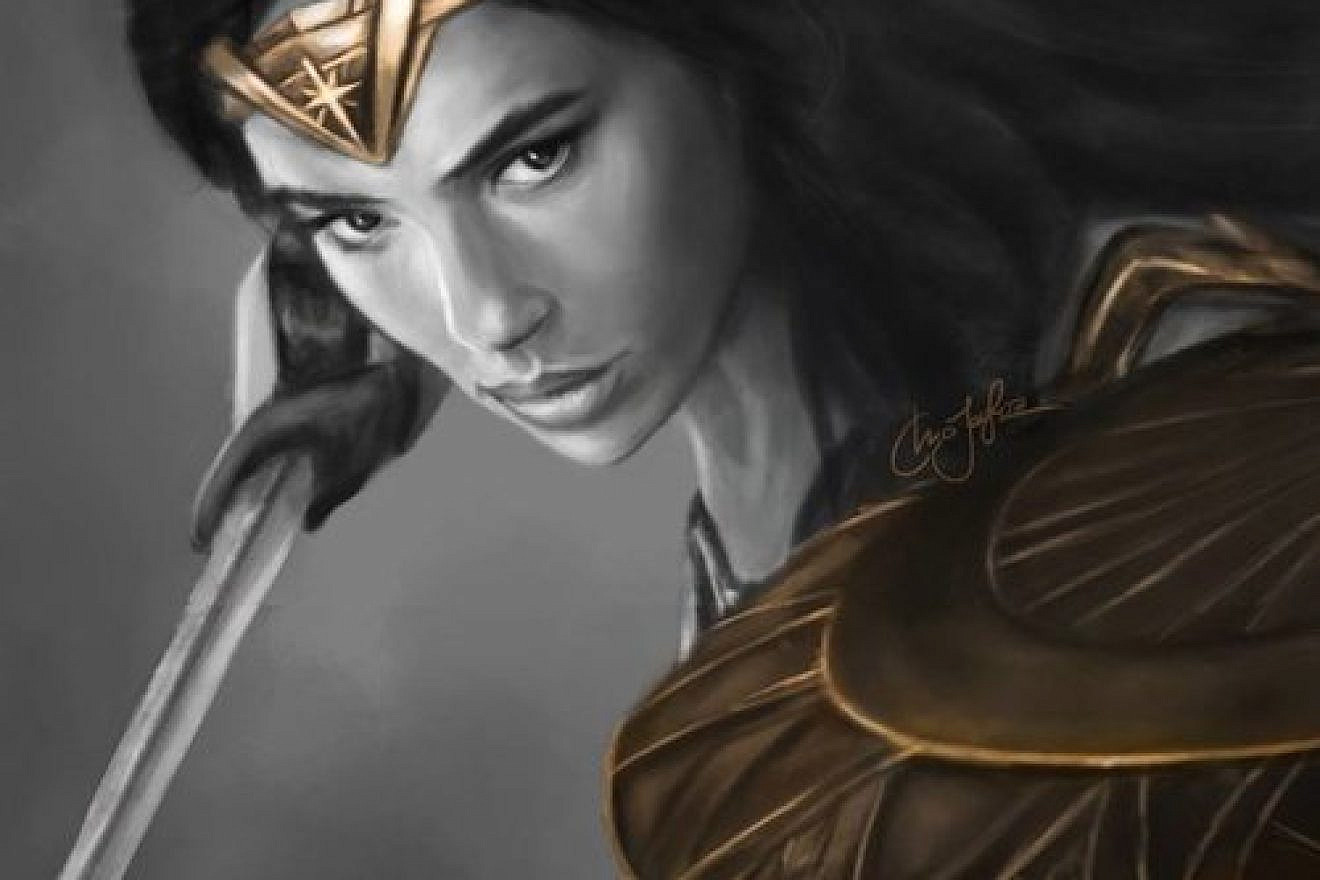 A “Wonder Woman” film poster featuring Israeli actress Gal Gadot. Source: Facebook.