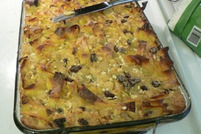 Kosher classics like noodle kugel (pictured) aren’t the healthiest choices for us as we get older, but can still be incorporated into our diets if they are modified, experts say. Credit: Stuart Spivack.