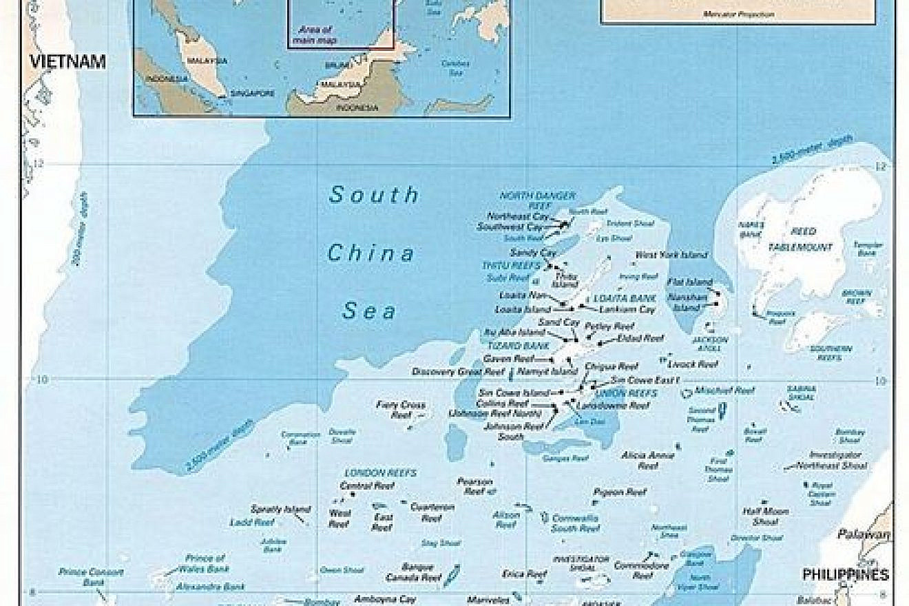 A map of the disputed Spratly Islands in the South China Sea. Credit: Wikimedia Commons.