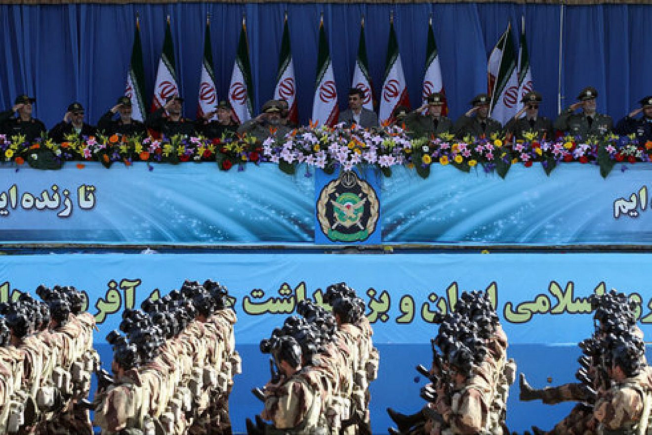Soldiers march during Iran’s “Army Day” in April 2011. Credit: Mojtaba Heydari via Wikimedia Commons.