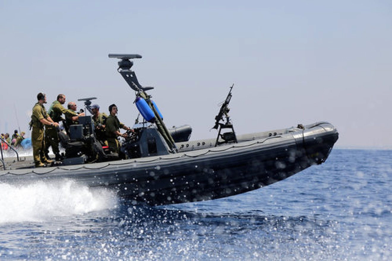 Israeli Navy soldiers on a vessel off the coast of Gaza during Israel’s Operation Protective Edge conflict with Hamas in July 2014. Credit: Edi Israel/Flash90.