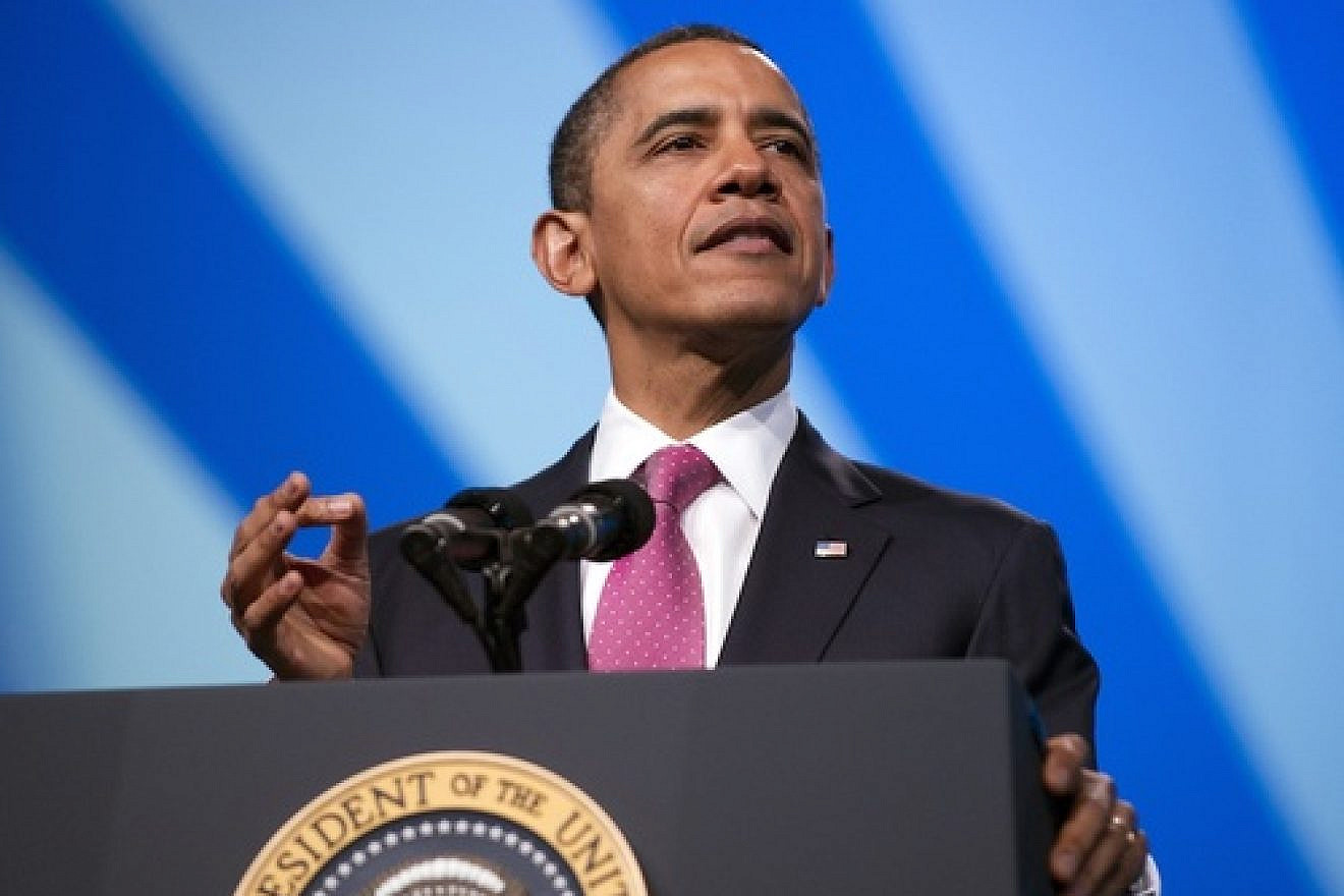 Click photo to download. U.S. President Barack Obama speaks at the American Israel Public Affairs Committee (AIPAC) Policy Conference in Washington, DC, on Sunday, March 4. Credit: EPA/RON SACHS/POOL.