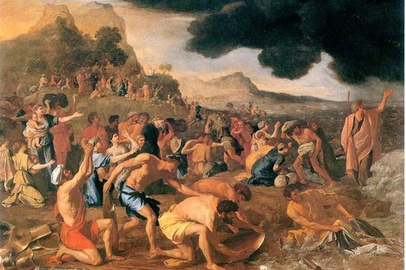 Click photo to download. Caption: "The Crossing of the Red Sea," a painting by Nicholas Poussin. Credit: Nicholas Poussin via Wikimedia Commons.