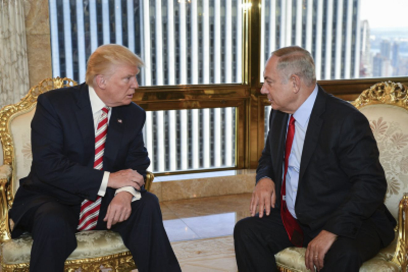 Republican presidential nominee Donald Trump with Israeli Prime Minister Benjamin Netanyahu at Trump Tower in New York City on Sept. 25, 2016. Photo by Kobi Gideon/GPO.