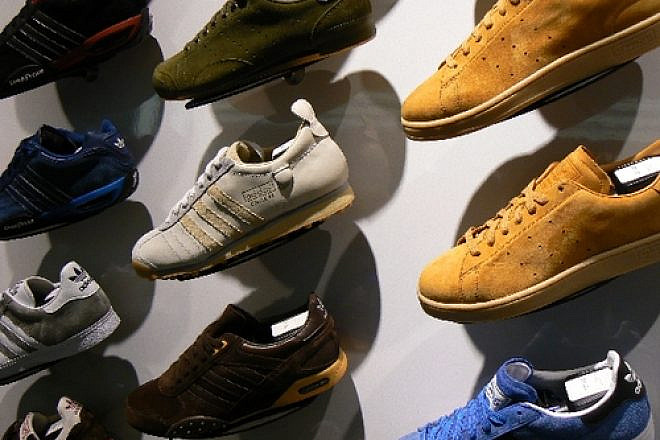 Adidas sneakers on display. Credit: Ken Banks via Wikimedia Commons.