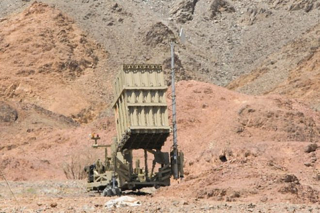 An Iron Dome battery in Eilat that on Aug. 13, 2013, for the first time intercepted a Grad rocket fired by Palestinian terrorists. Credit: Flash90.