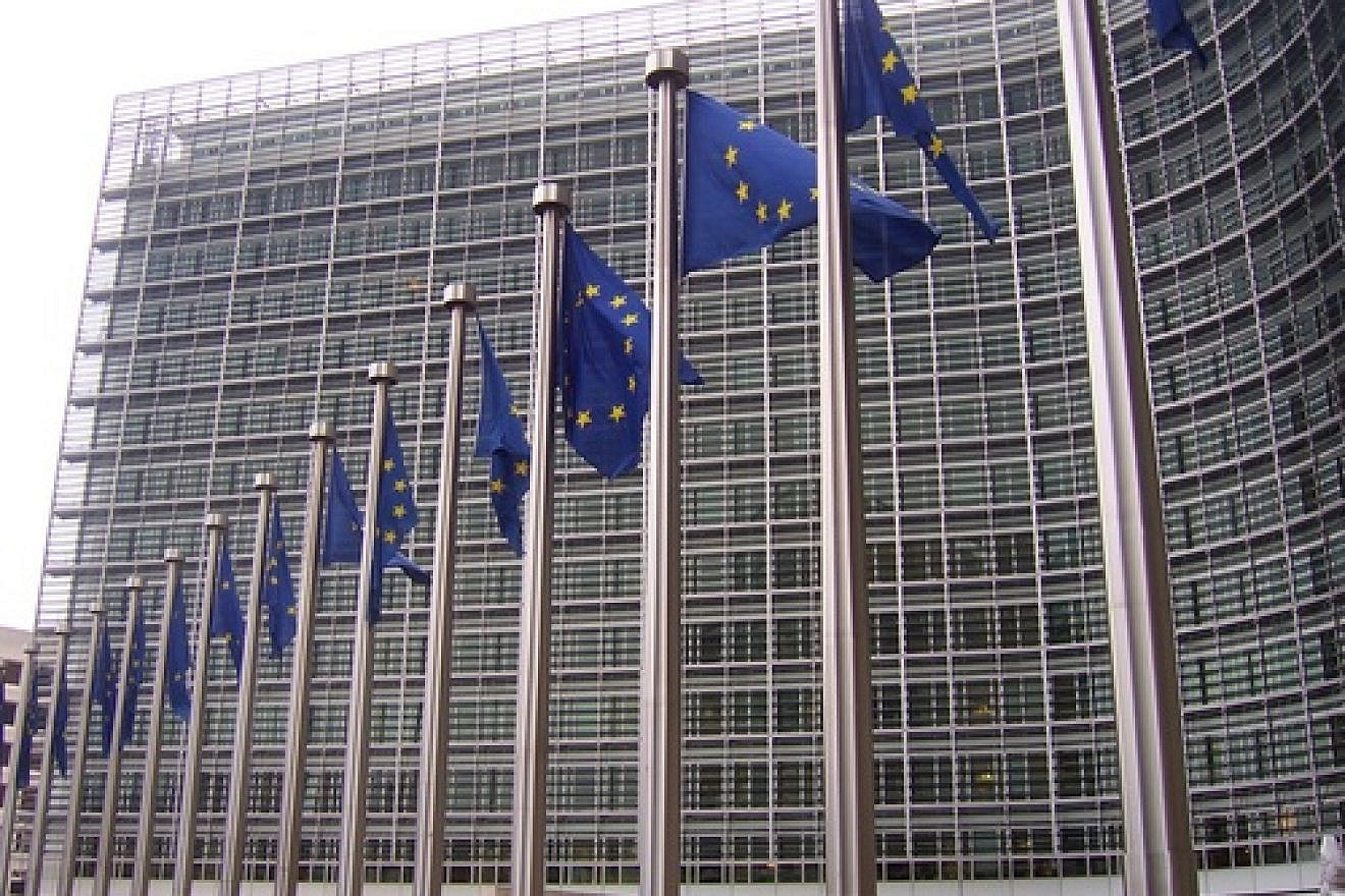 European Union flags in front of the European Commission building in Brussels. Credit: Amio Cajander via Wikimedia Commons.