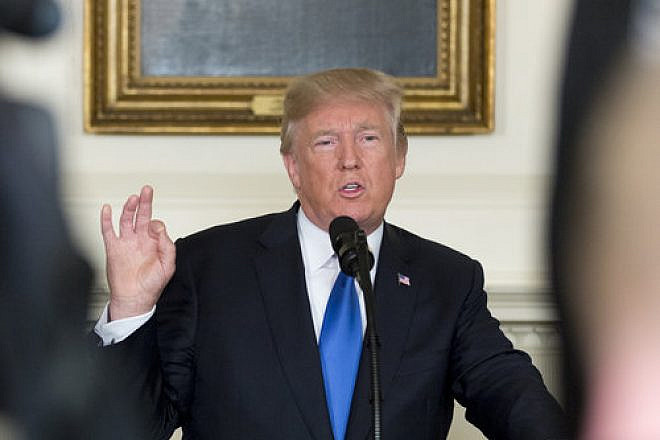 U.S. President Donald Trump delivers remarks announcing the result of the administration’s strategic review of the policy towards Iran on Oct. 13, 2017 in the Diplomatic Reception Room at the White House. Credit: White House/D. Myles Cullen