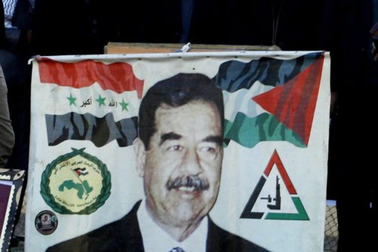 The Popular Front for the Liberation of Palestine terror group holds a memorial service commemorating the death of Saddam Hussein in the southern Gaza Strip on Feb. 6, 2014. Credit: Abed Rahim Khatib/Flash90.