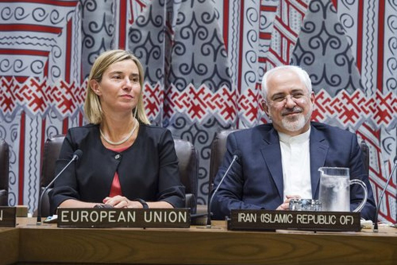 Iranian Foreign Minister Mohammad Javad Zarif and Federica Mogherini, the European Union’s high representative for foreign affairs and security policy, at a meeting on the implementation of the Iran nuclear deal on Sept. 22, 2016 in New York. Credit: U.N. Photo/Amanda Voisard.