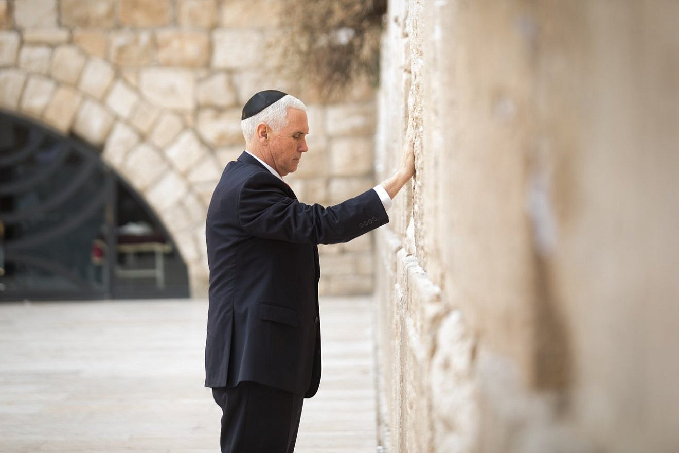 U.S. Vice President Mike Pence visits the Western Wall. Credit: Vice President Mike Pence official Twitter page.