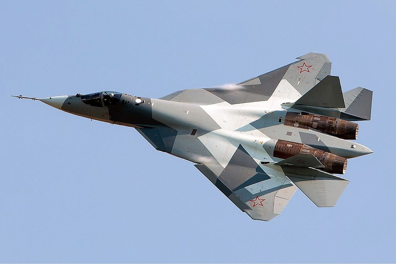 Russian Sukhoi Su-57 stealth fighter. Photo by Alex Beltyukov/Wikimedia Commons.