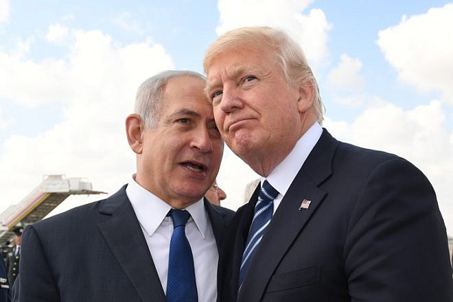 U.S. President Donald Trump with Israeli Prime Minister Benjamin Netanyahu at Ben-Gurion International Airport on May 23, 2017. Photo by Kobi Gideon/GPO.