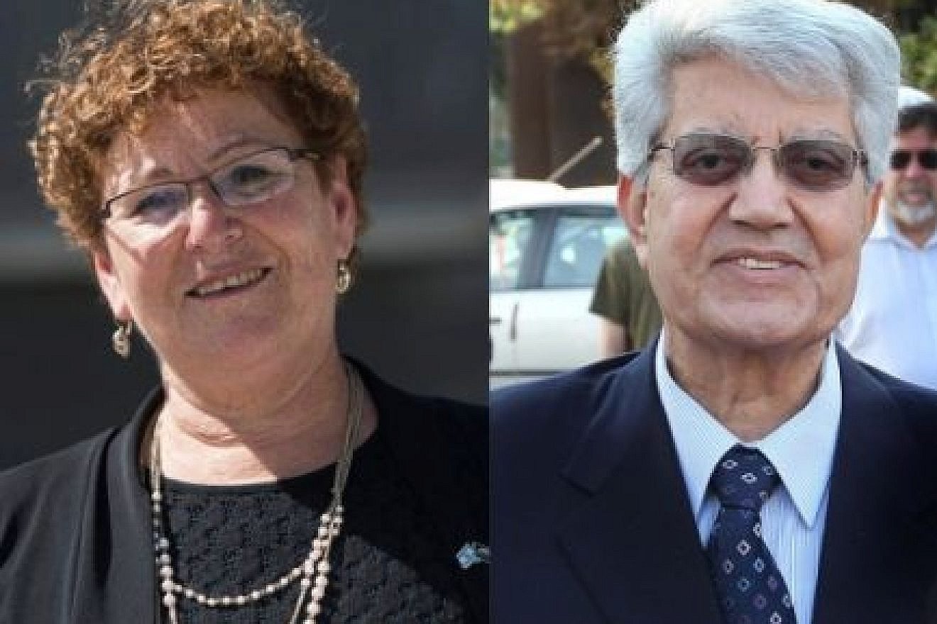 Miriam Peretz and David Levy. Credit: Yonatan Sindel, KOKO.