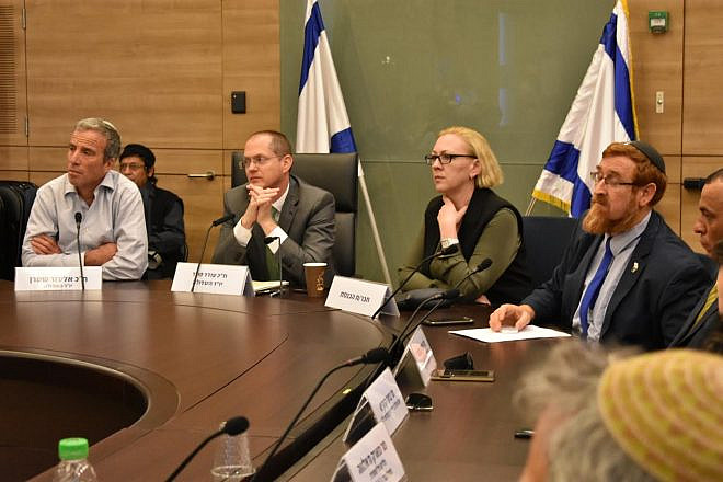 From left: Knesset members Elazar Stern, Oded Forer, Yulia Malinovsky and Yehudah Glick. Credit: Adi Yossef.