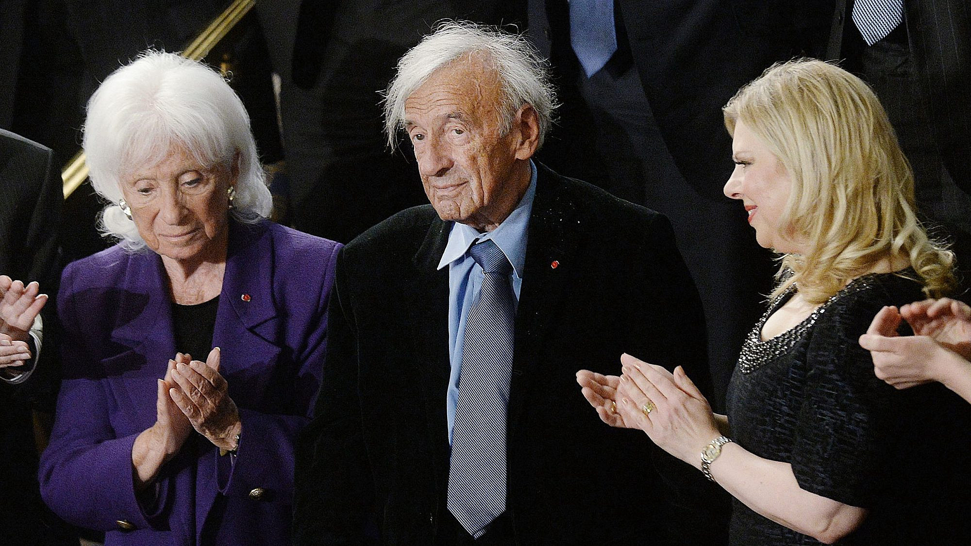 Nobel Peace Prize laureate and Holocaust survivor Elie Wiesel attends Israeli Prime Minister Benjamin Netanyahu's joint session of the U.S. Congress address at the Capitol in Washington, D.C. on March 3, 2015. Photo by Olivier Douliery/Sipa USA