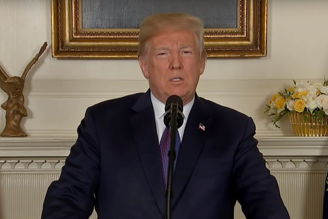 U.S. President Donald Trump announces the launch of airstrikes on Syria on April 13, 2018, for using chemical weapons on civilians. Credit: YouTube Screenshot.