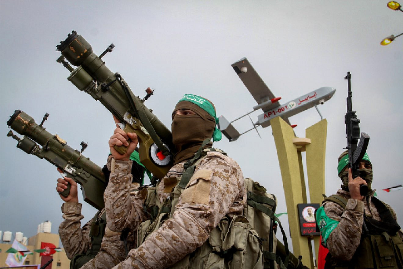 A memorial in Gaza on Jan. 31, 2017, for Mohamed Zouari, a Tunisian engineer and drone expert who was murdered in Tunisia in December 2016. Hamas claimed that Israel was responsible for the murder of Zaouari, who was described as a leader of the Islamist movement specializing in the development of drones. Photo by Abed Rahim Khatib/Flash90.