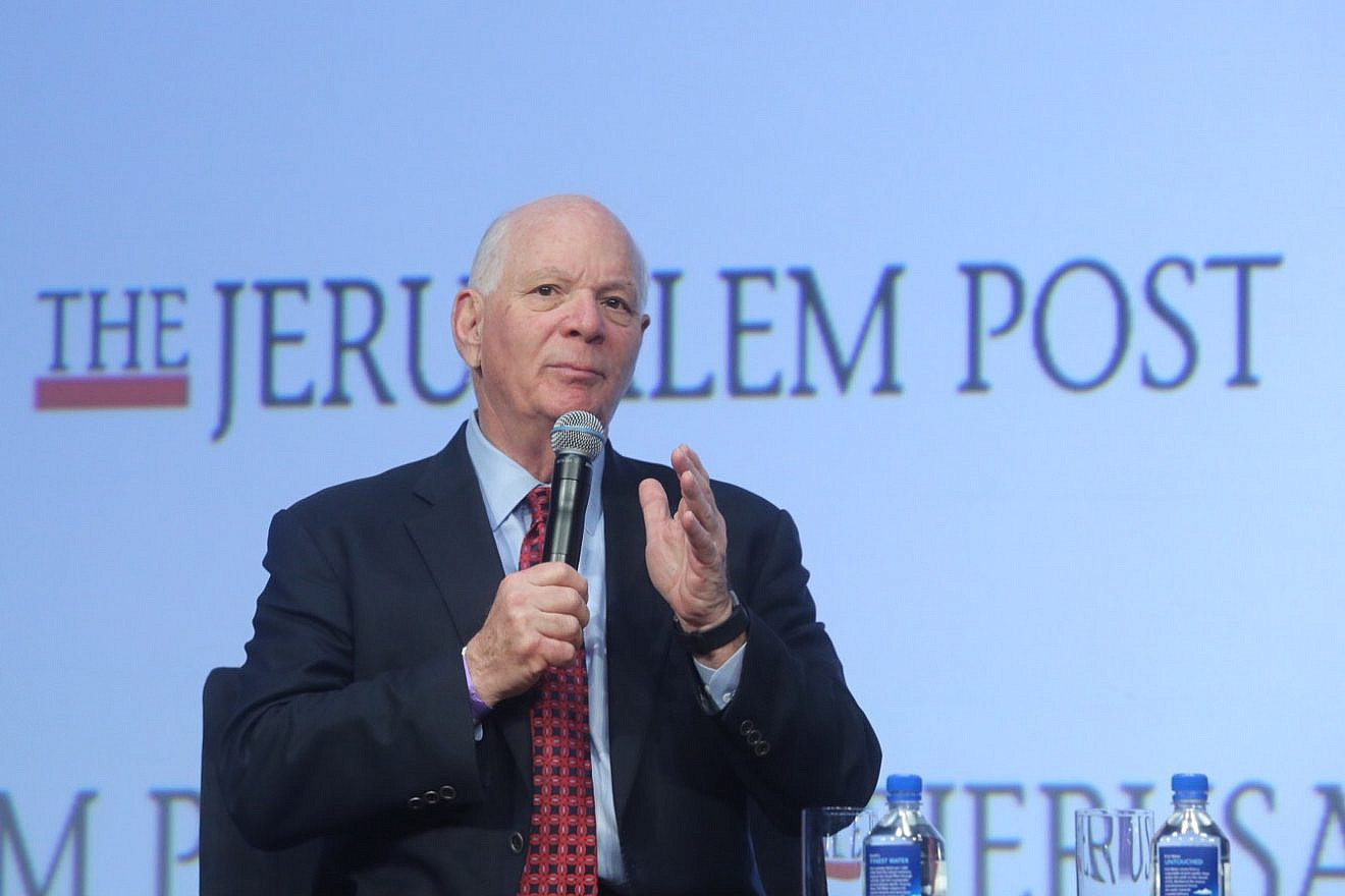 Sen. Ben Cardin (D-Md.) addressing the 2018 Jerusalem Post Conference in New York City. He said that despite efforts by some to make Israel a “political wedge issue,” U.S. support for the Jewish state is strong and bipartisan. Credit: The Jerusalem Post.