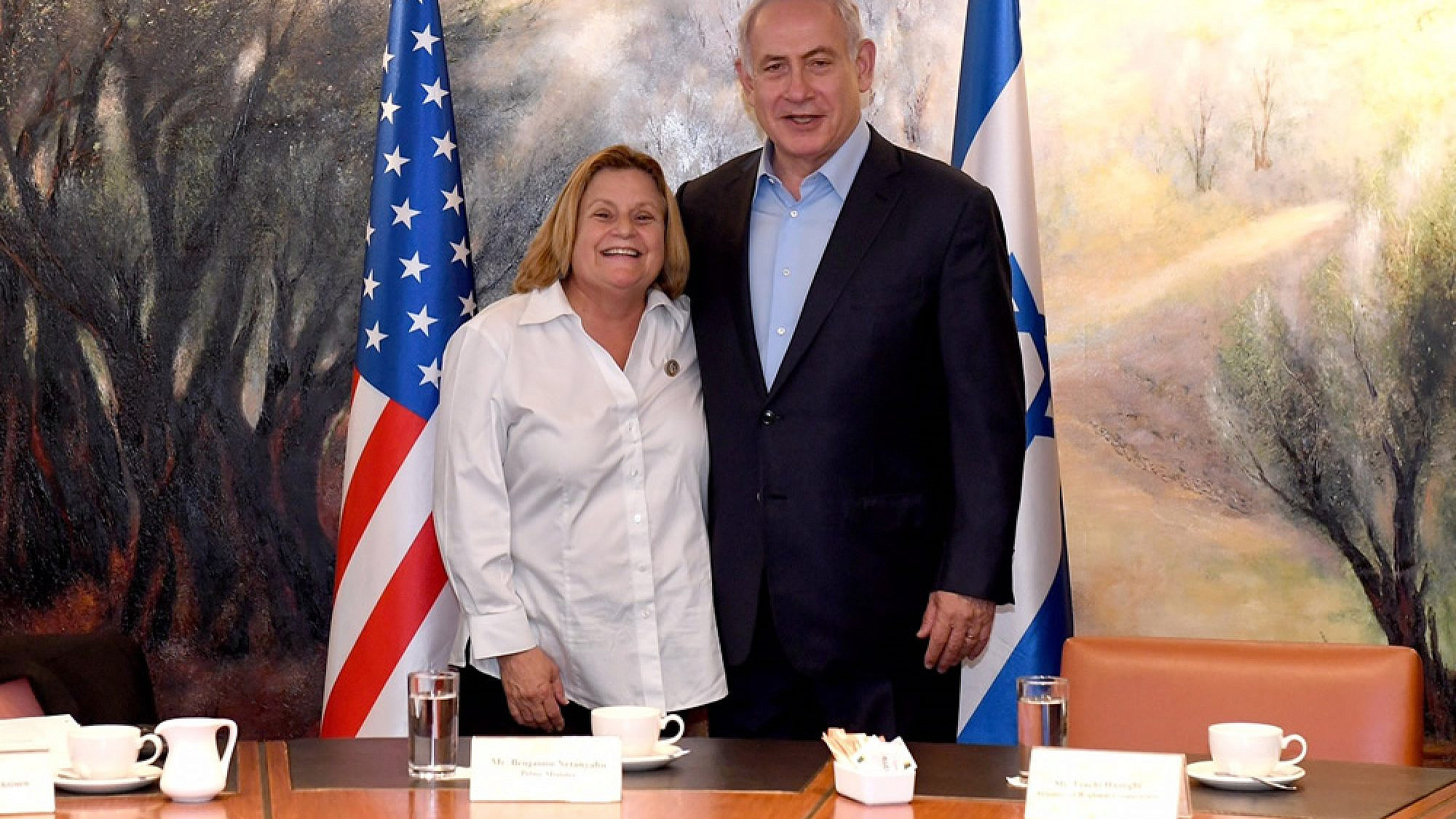 Rep. Ileana Ros-Lehtinen (R-Fla.) with Israeli Prime Minister Benjamin Netanyahu. Credit: GPO.