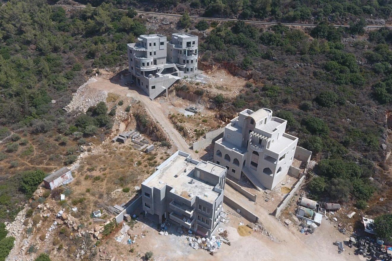 Illegal construction, taken in the Misgav region of the Galilee. Photo credit: Regavim.
