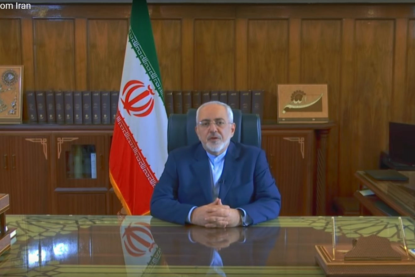 In a YouTube message, Iranian Foreign Minister Mohammad Javad Zarif vows that Iran will not renegotiate the 2015 nuclear deal. Source: Screenshot.