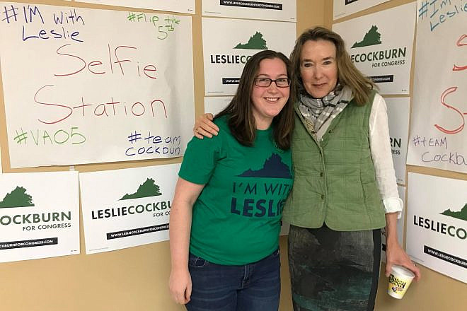 Leslie Cockburn (right) posing with a supporter. Credit: Facebook.