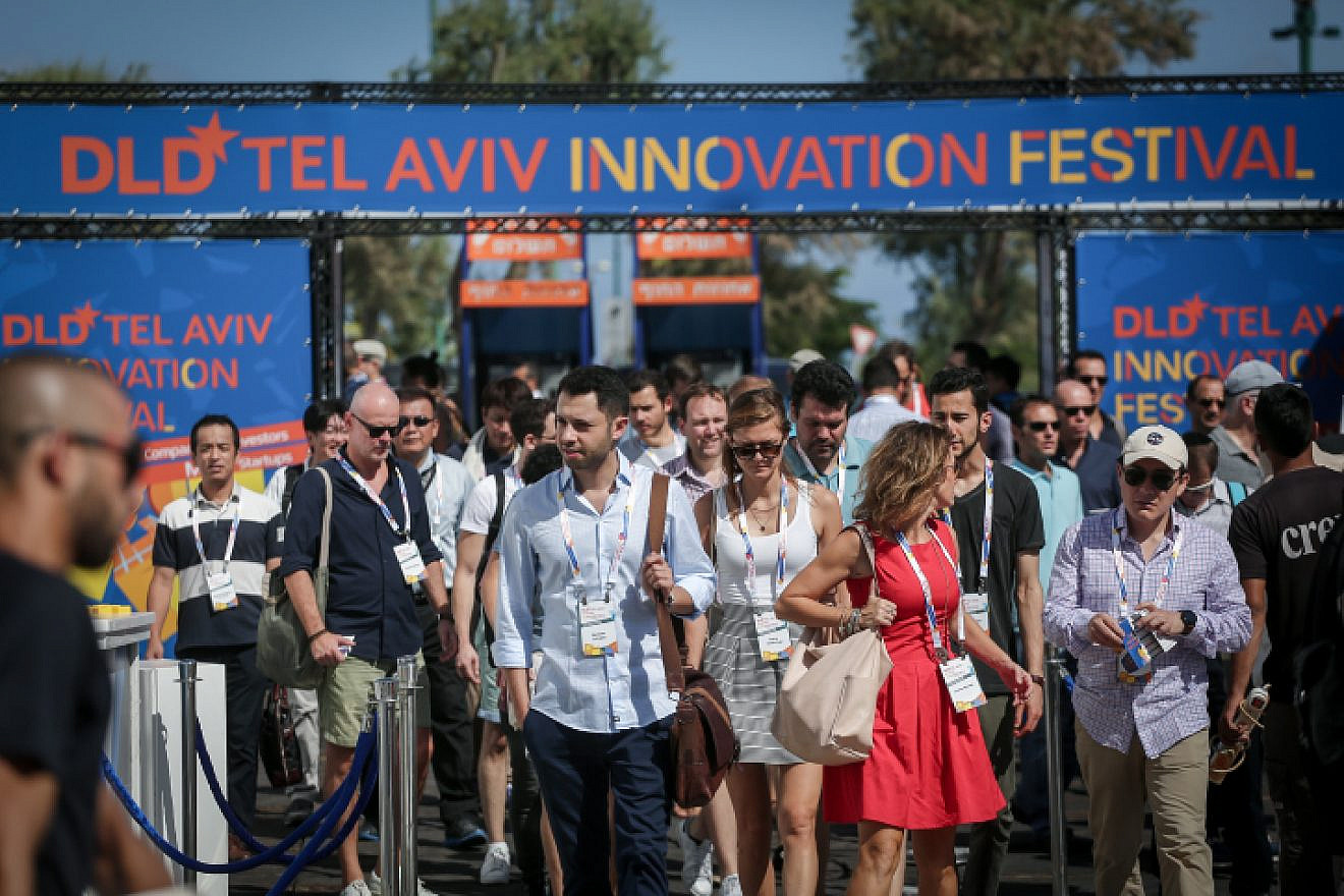 Participants at the DLD Tel Aviv Digital Conference, Israel’s largest international high-tech gathering, which features hundreds of startups, investors and leading multinational companies, at the Old Train Station complex in Tel Aviv on Sept. 6, 2017. Photo by Miriam Alster/Flash90.