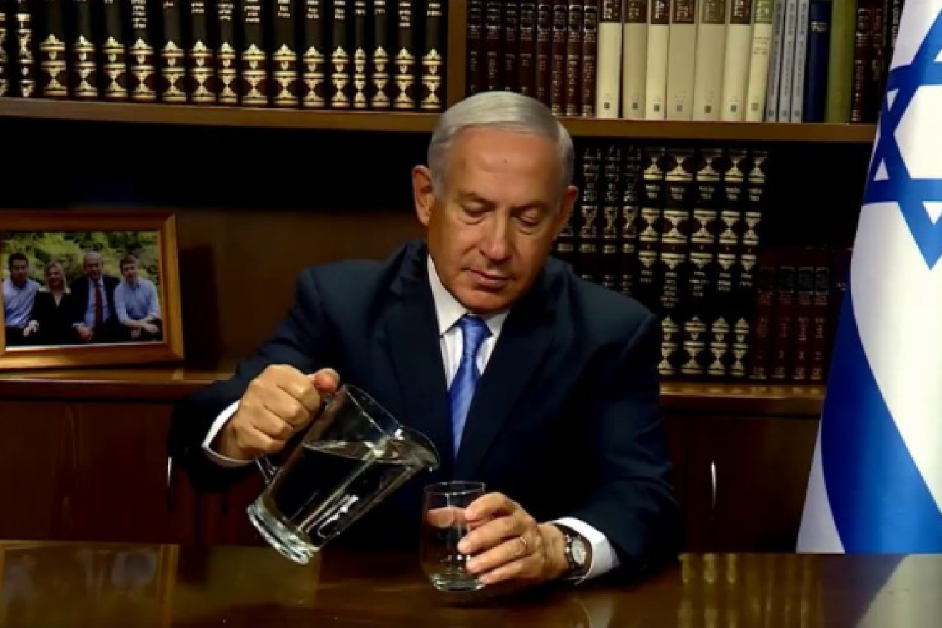 Israeli Prime Minister Benjamin Netanyahu tells Iranians that despite their theocratic regime’s hatred of Israel, the Jewish state will create a website teaching farmers to recycle wastewater to save the country from severe drought. Source: Screenshot.