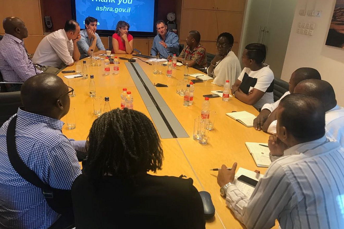 African business leaders meet with officials from the Israeli company Ashra as part of the American Jewish Committee’s Project Interchange tour of the Jewish state. Credit: American Jewish Committee.