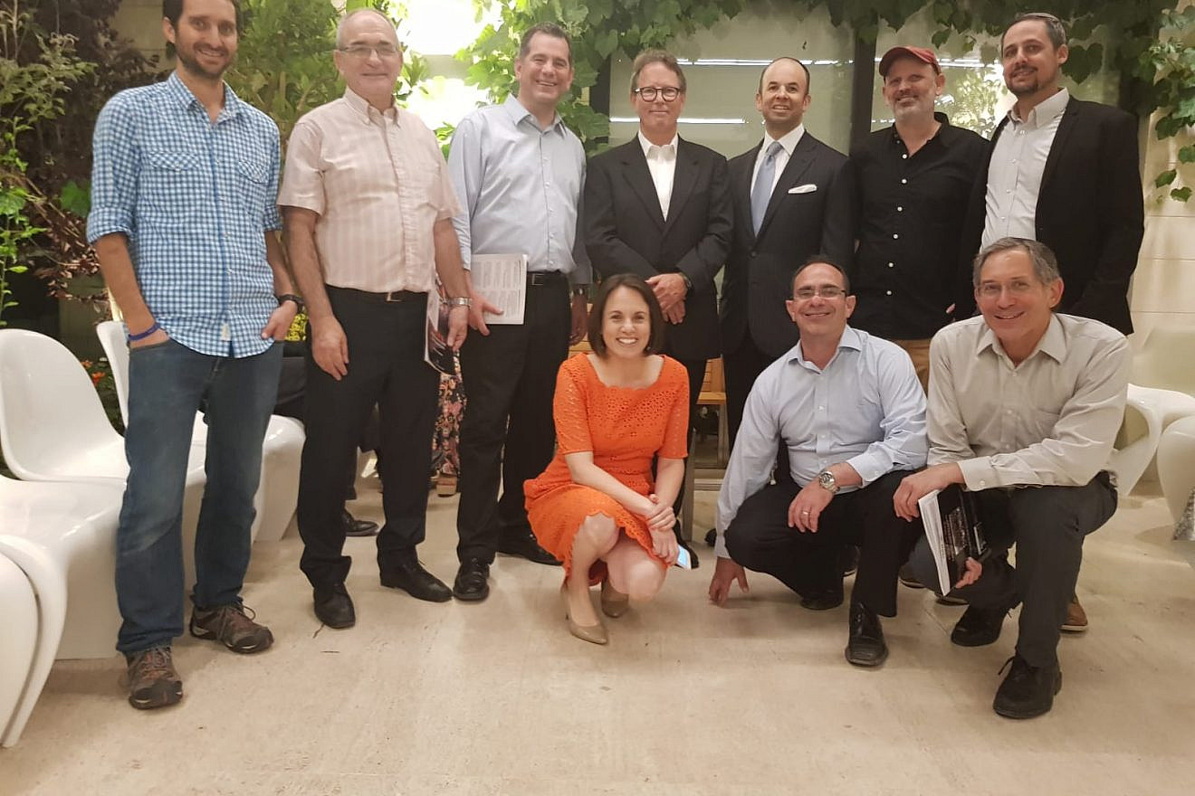 From left (top): Shai Maimon, Brig.-Gen. (res) Yossi Kuperwasser, Kory Bardash, Stuart Force, Sander Gerber, Shlomo Blass, Alex Traiman; (bottom): Rivka Kidron, Maurice Hirsch, Itamar Marcus. Photo courtesy of Sander Gerber.