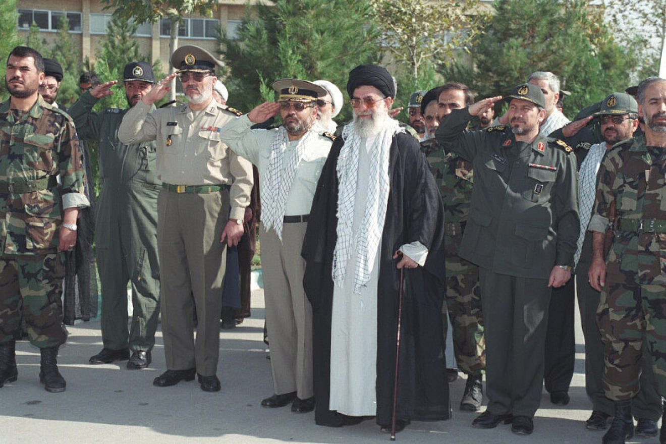 Iranian Supreme Leader Ayatollah Ali Khamenei with the Islamic Revolutionary Guard Corps. Credit: Wikimedia Commons.