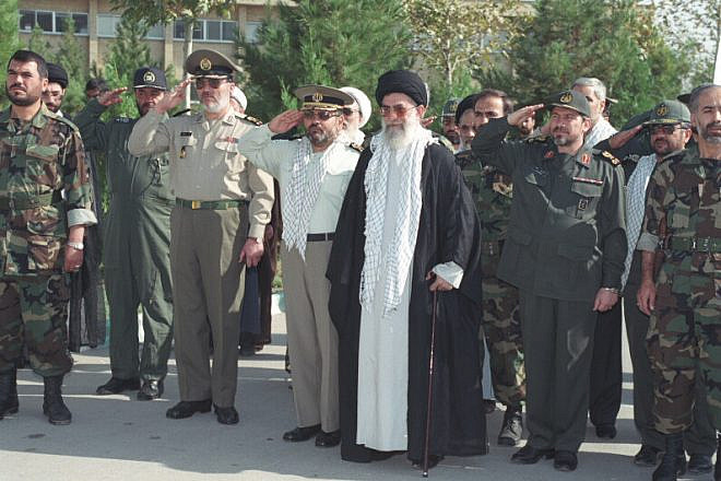Iranian Supreme Leader Ayatollah Ali Khamenei with the Islamic Revolutionary Guard Corps. Credit: Wikimedia Commons.