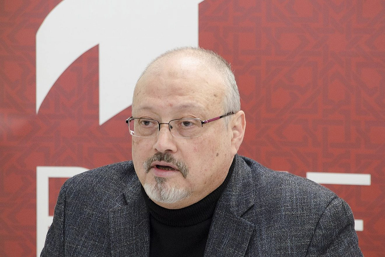 Jamal Khashoggi speaking in Washington, D.C., in March 2018. Credit: Wikimedia Commons.