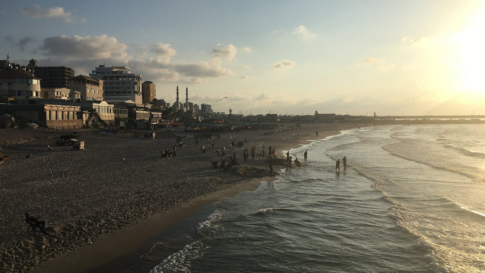 The Gaza beach at sunset. Credit: Laura Kelly.