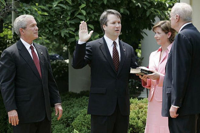 Swearing-in ceremony for Brett Kavanaugh to the U.S. Court of Appeals for the District of Columbia on June 1, 2006. White House Photo by Eric Draper/Wikimedia Commons.