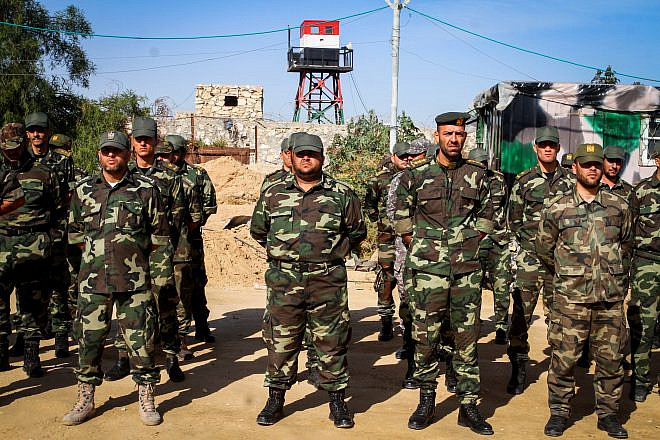 Members of Hamas's security forces patrol an area along the border between the Gaza Strip and Egypt. Photo by Abed Rahim Khatib/Flash90.