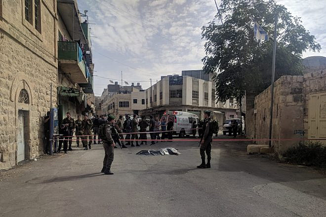 A terrorist was neutralized after attacking an Israeli soldier in Hebron on Oct. 22, 2018. Source: Yishai Fleisher, International Spokesman for the Jewish Community of Hebron.