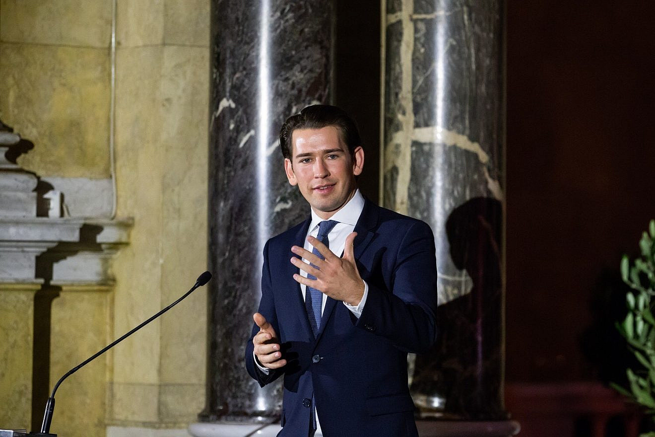 Austrian Chancellor Sebastian Kurz addressing the EJC executive dinner in Vienna on Nov. 20,  2018. Credit: EJC.