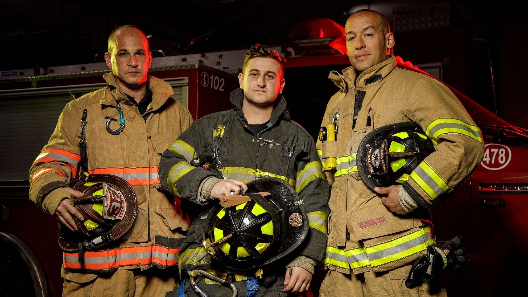 Firefighters affiliated with the Emergency Volunteers Project, which trains and brings emergency personnel to Israel during crisis and normality. November 2018. Credit: Courtesy.