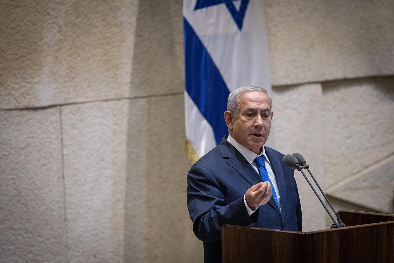 Israeli Prime Minister Benjamin Netanyahu addresses the plenary session in the Knesset on Oct. 31, 2018. Photo by Hadas Parush/Flash90.
