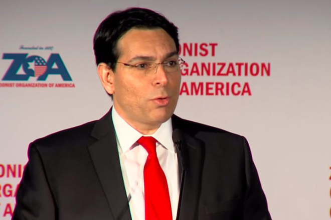 Israeli Ambassador to the United Nations Danny Danon addresses the Zionist Organization of America in 2015. Credit: Screenshot.