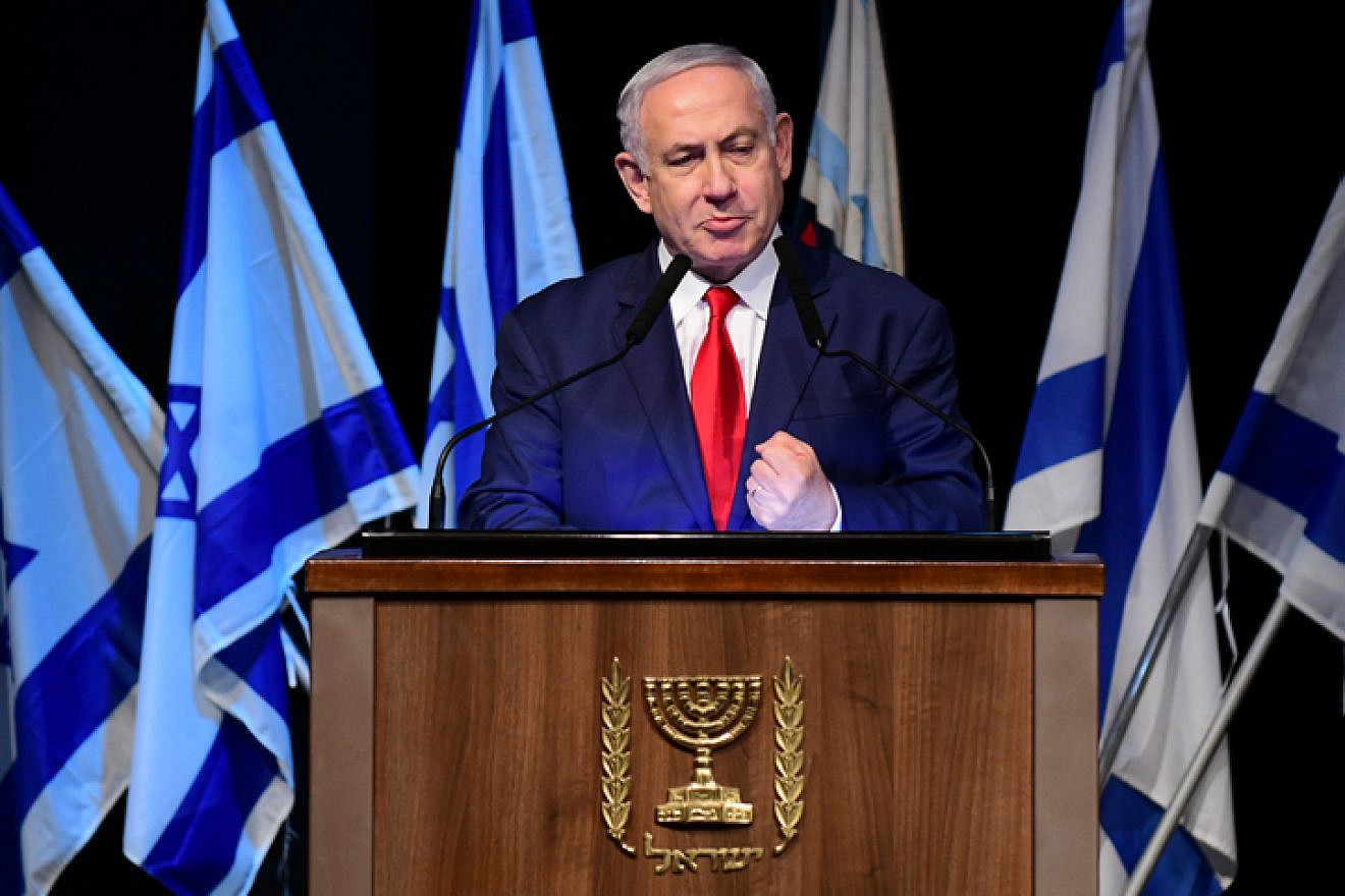 File photo: Prime Minister Benjamin Netanyahu speaks at an event with Christian soldiers for the New Year at the Palmach Museum in Tel Aviv in Tel Aviv, Dec. 23, 2018. Photo by Tomer Neuberg/Flash90.