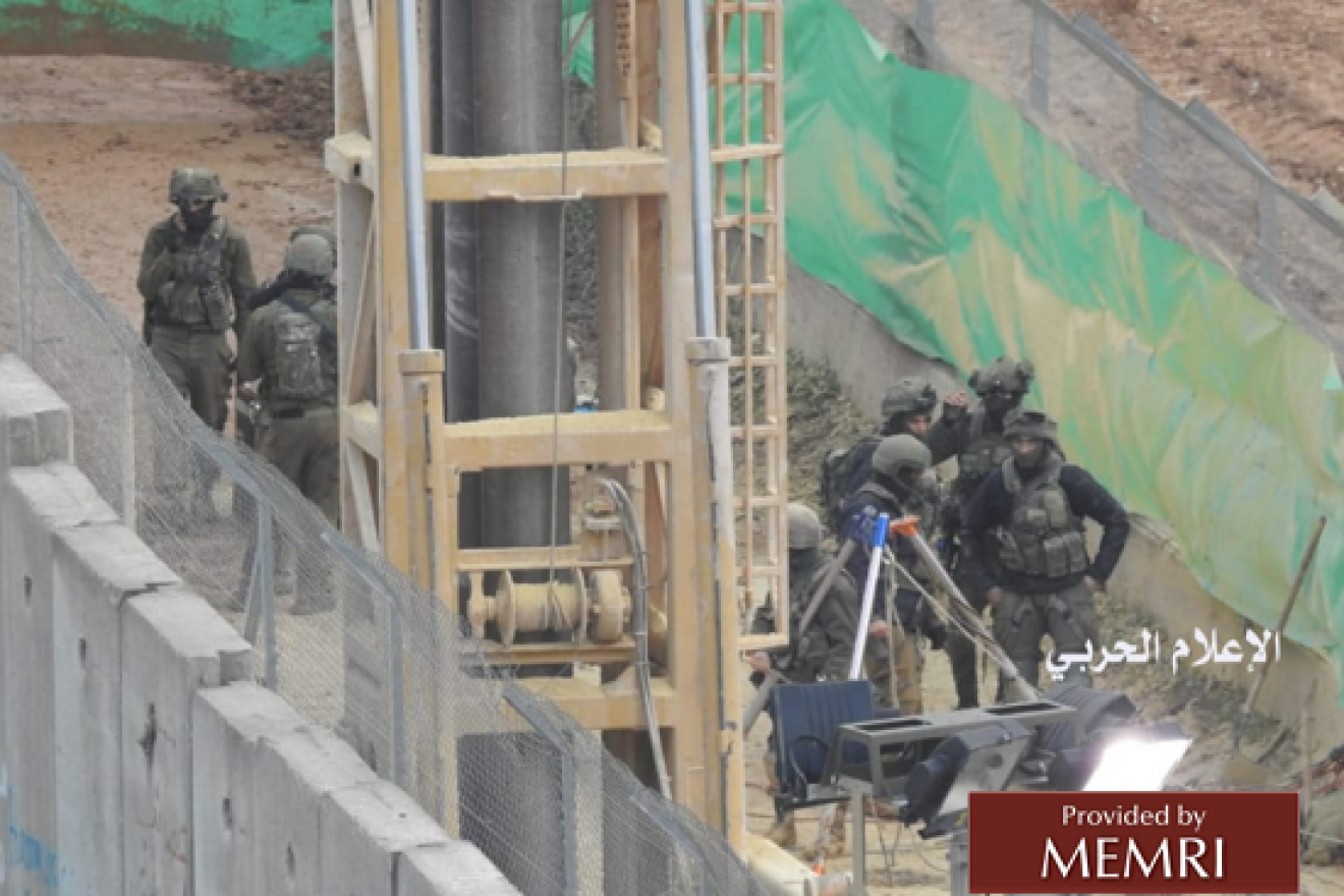IDF activity at the Israeli-Lebanese border from the Lebanese side, Dec. 11, 2018. Source: Central-media.org/MEMRI.