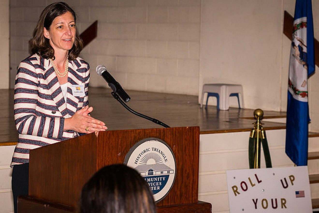 Elaine Luria, then a Democratic candidate for Virginia's Second Congressional District, speaks at a June 2018 rally in Williamsburg, Va. Credit: Mobilus In Mobili/Flickr.