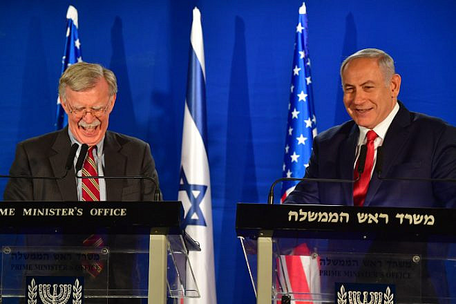 U.S. National Security Advisor John Bolton with Israeli Prime Minister Benjamin Netanyahu at the Prime Minister's Residence in Jerusalem on Jan. 6, 2019. Credit: Kobi Gideon/GPO.