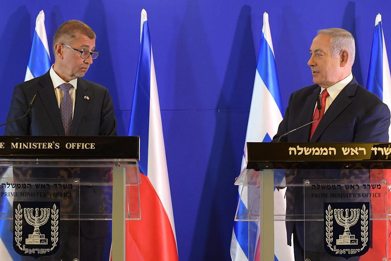 Czech Prime Minister Andrej Babis and Israeli Prime Minister Benjamin Netanyahu give joint remarks in Jerusalem on Feb. 19, 2019. Credit: Amos Ben-Gershom/GPO.