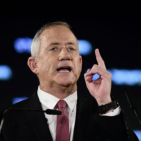 Former Israel Defense Forces' Chief of Staff Benny Gantz, head of the Blue and White Party, in Tel Aviv on Feb. 19, 2019. Credit: Tomer Neuberg/Flash90.