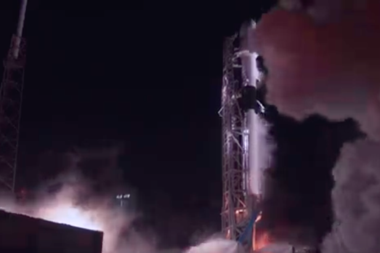 The SpaceX Falcon 9 launches the “Beresheet”spacecraft from Cape Canaveral Air Force Station in Florida on Feb. 21, 2019. Source: Screenshot.