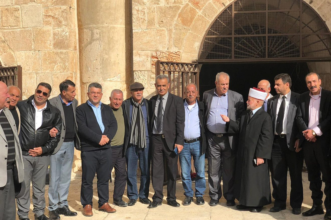 Arab-Israeli leaders at the “Gate of Mercy” site on the Temple Mount in Jerusalem on Feb, 25, 2019. Credit: Courtesy.